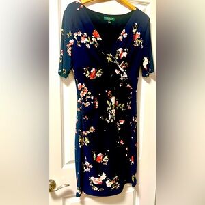 Lauren Ralph Lauren Special Occasion Dress with draped v-neck styling